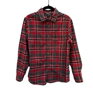 Eddie Bauer Mens Red Green Plaid Long Sleeve Flannel Button Down Shirt Small NWT
